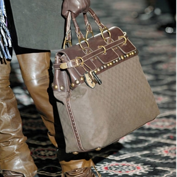 GUCCI Vintage Fall 2008 Large Brown Travel Luggage Bag Top Handle - Picture 8 of 8